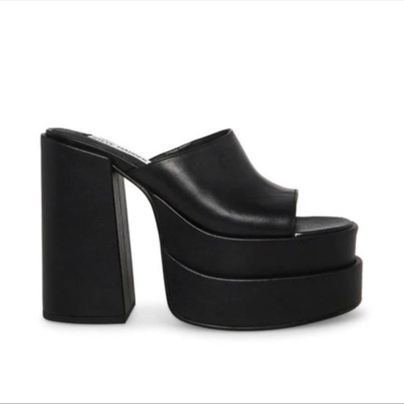 Steve Madden Cagey Black Double Platform Heels New With Box Womans Sizes Viral - Picture 2 of 6